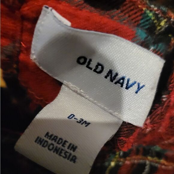 Old Navy Flannel Smocked Tartan Plaid Smocked Baby Dress - Picture 4 of 4